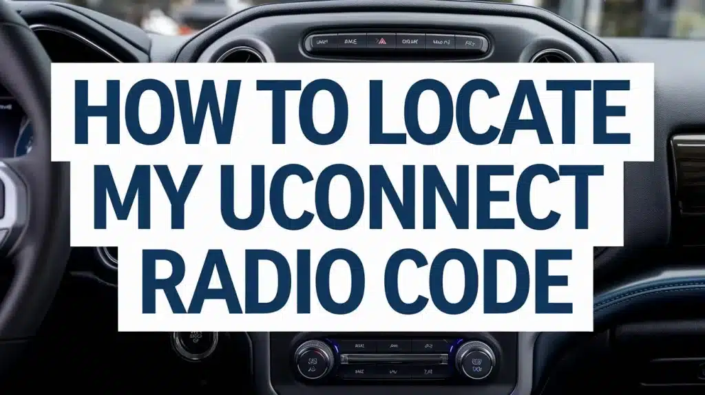 How to Locate My Uconnect Radio Code