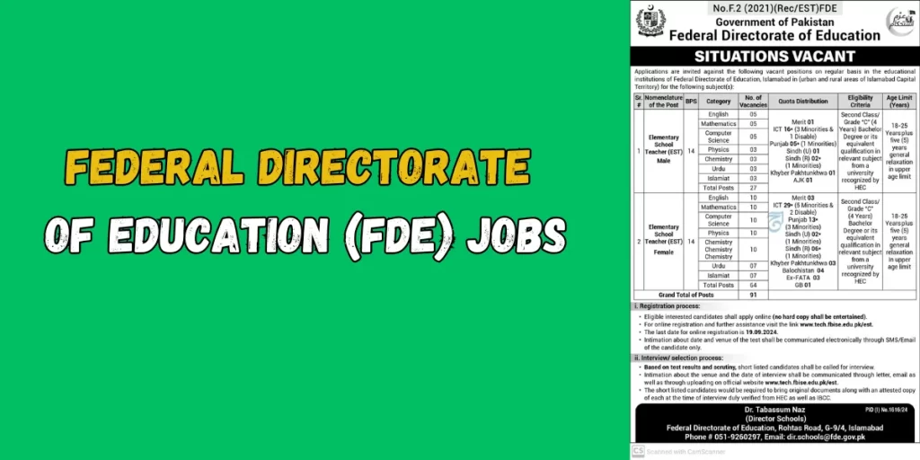 Federal Directorate of Education (FDE) Jobs